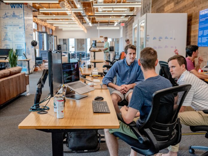 People having a talk in a nice office