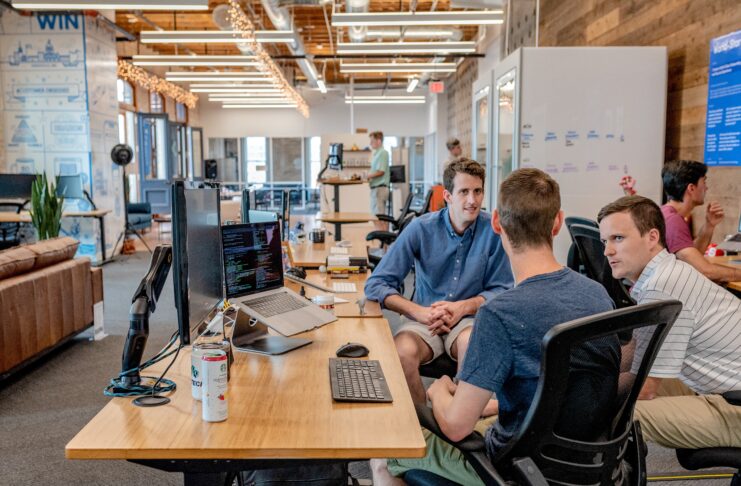 People having a talk in a nice office